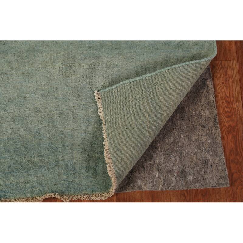 Green & Blue Modern Gabbeh Oriental Rug Handmade Wool Carpet - 3'2" x 4'11"