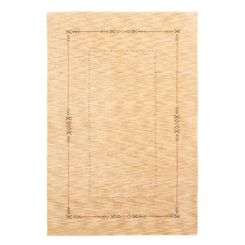 ECARPETGALLERY Hand Loomed Kashkuli Gabbeh Beige Wool Rug - 4'11 x 7'10