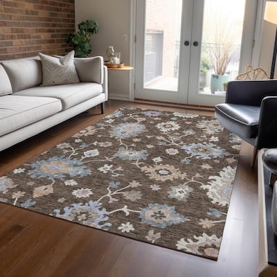 Machine Washable Indoor/ Outdoor Traditional Persian Chantille Rug