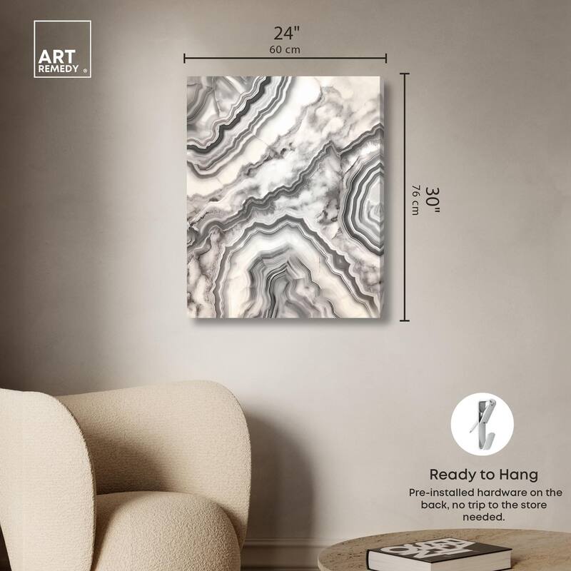 Silvered Sediment Canvas by Art Remedy, Gallery Wrapped