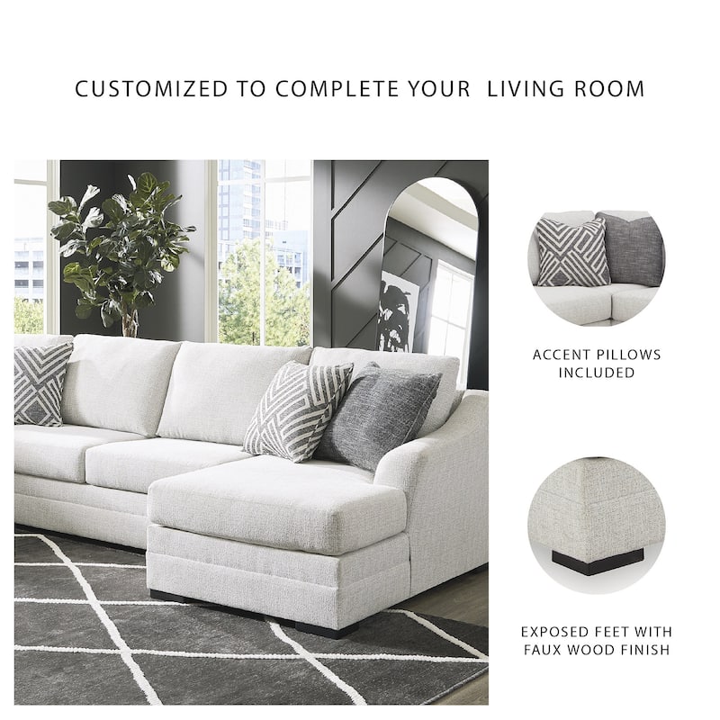 Signature Design by Ashley Koralynn Beige 3-Piece Sectional with Chaise