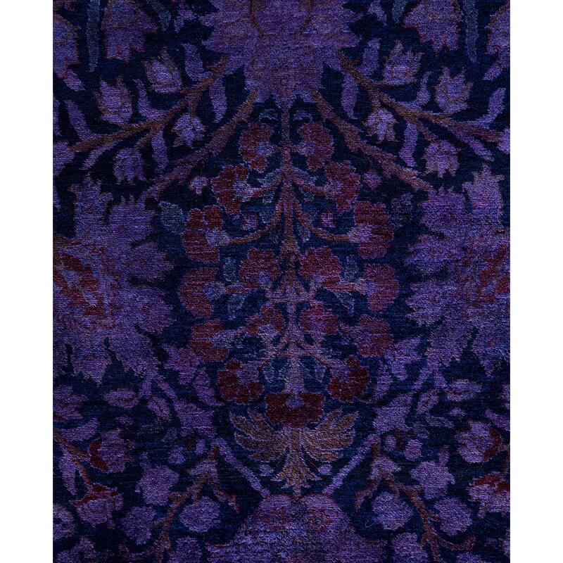 Overdyed One-of-a-Kind Hand-Knotted Area Rug - Purple - 9' 1" x 12' 5"