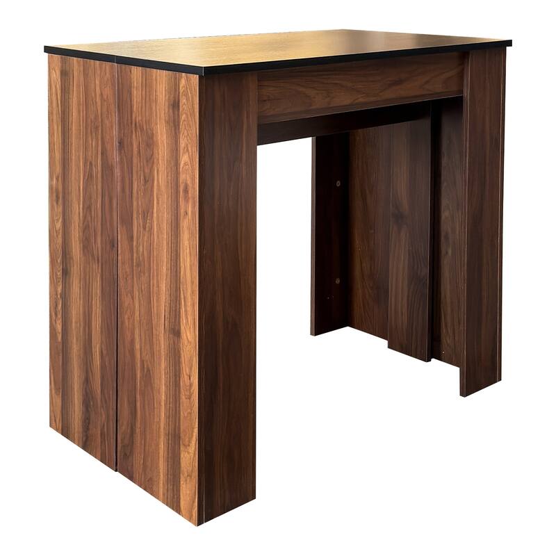 Extendable Console Table up to 118 Inch Multi Functional for Dining or Desk - Walnut+black
