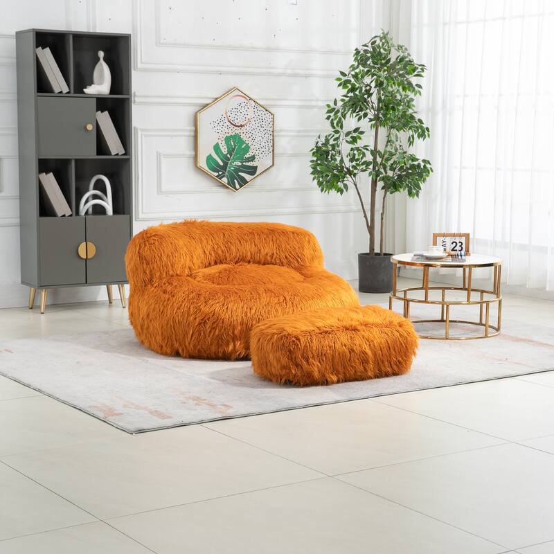 Bean Bag Chair,Floor Sofa with Handle,Accent Sofa Chair with Ottoman for Gaming Reading Relaxing