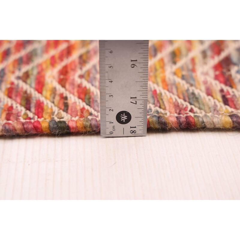 ECARPETGALLERY Braid weave Sienna Red Wool Rug - 5'1 x 7'6