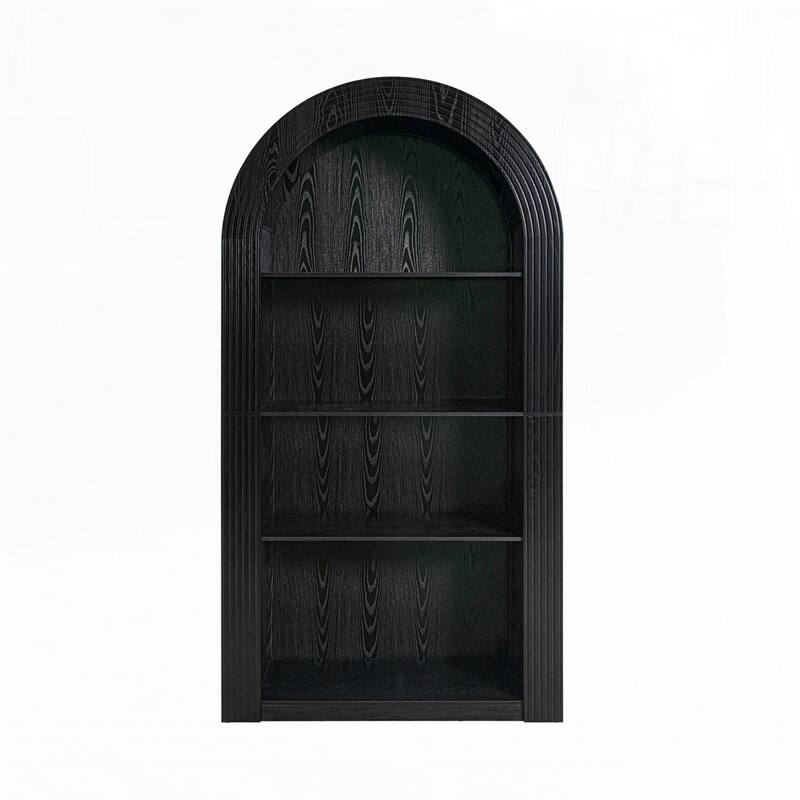 4-Tier Arched Storage Bookcase with Open Display Storage Shelf