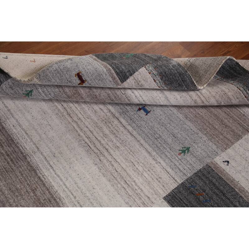 Bege Tribal Gabbeh Indian Area Rug Handmade Wool Carpet - 5'3" x 7'7"