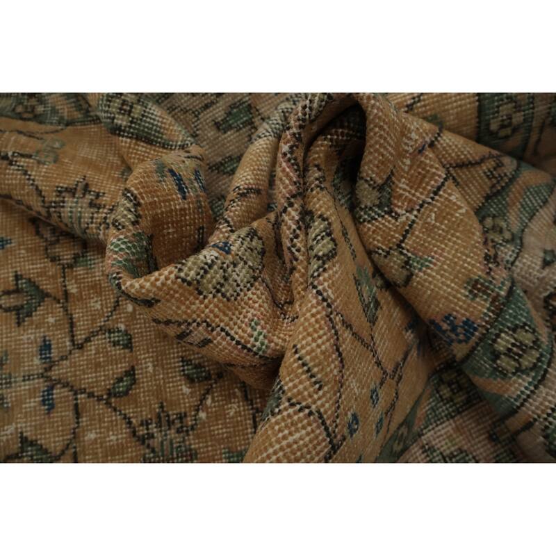 Hand Knotted Oriental 100% Wool Carpet Transitional Floral Oranges & Rust Anatolian Area Rug - 6' 10'' X 3' 8''