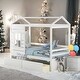 preview thumbnail 1 of 7, Twin Size House Bed Wood Bed With Two Drawers,Kid-Friendly Design White