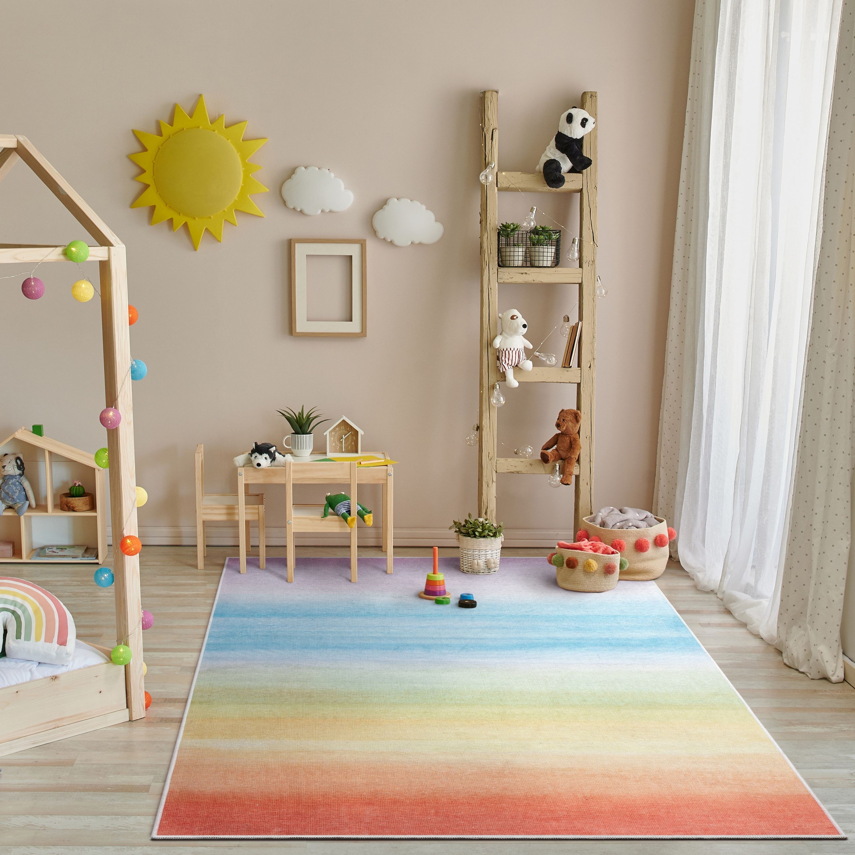 Well Woven Kids Rugs Sunrise Modern Machine Washable Area Rug