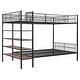 preview thumbnail 8 of 26, Twin Over Full Metal Bunk Bed with 5-Tier Shelves, Heavy Duty Bunk Bed Frame with Built-In Stairs & Mesh Guardrails