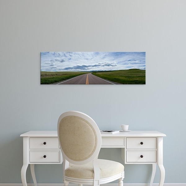 Easy Art Prints Panoramic Images's 'Road passing through a landscape, US Route 89, Montana, USA' Premium Canvas Art