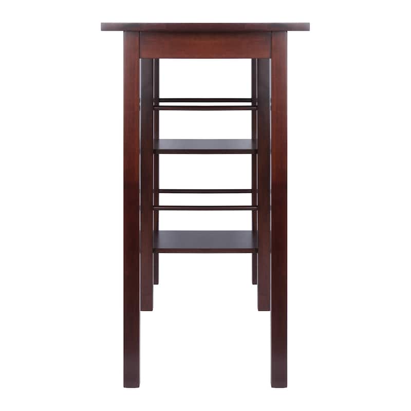 Egan Breakfast Kitchen Island with Shelves, Walnut - 45"W x 19.7"D x 36.2"H