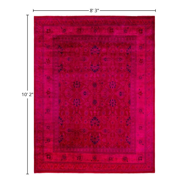 Overdyed One-of-a-Kind Hand-Knotted Area Rug - Pink - 8' 3" x 10' 2"