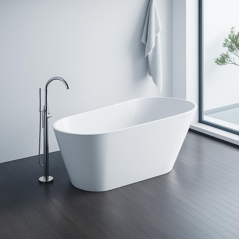 KBV 63'' x 31" Freestanding Soaking Acrylic Bathtub GTBT0021 - 63"