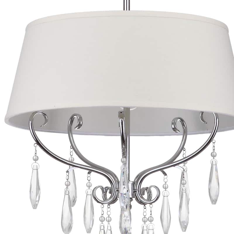 SAFAVIEH Lighting Christin Adjustable 3-Light Chrome Pendant - 17"x17"x17868" - 17Wx17Dx18H