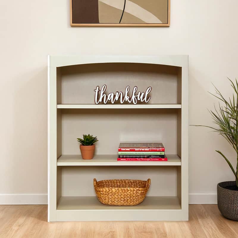 Arch+Haven Unfinished Solid Pine Bookcase - 30x36 Sand Dollar