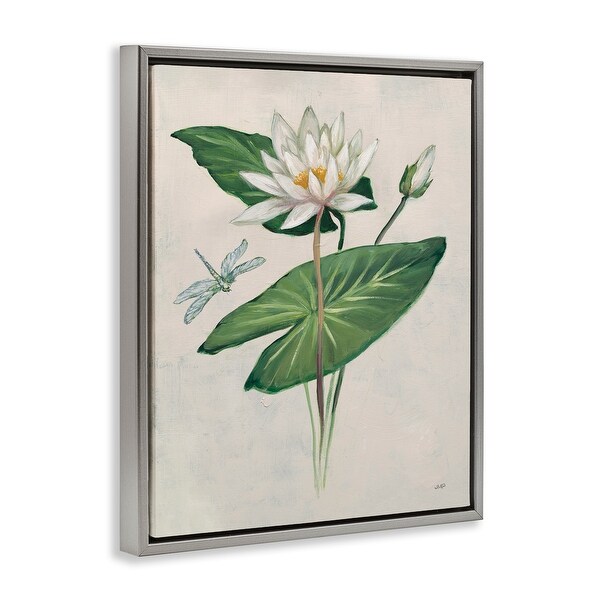 Stupell Graceful Lily Pad Framed Floater Canvas Wall Art Design By