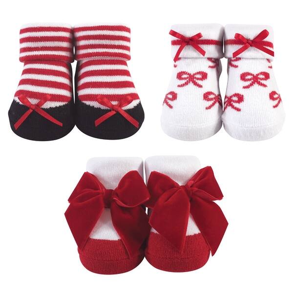 slide 1 of 1, Hudson Baby Infant Girl Socks Boxed Giftset, Red Bows, One Size - Red Bows Red Bows - One Size