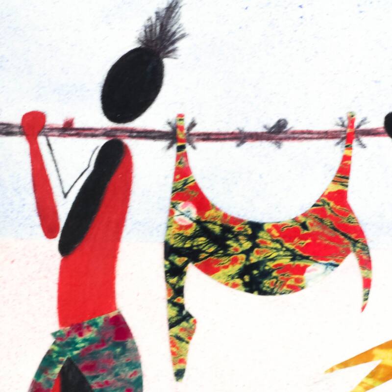 Novica Handmade Hunters Batik Cotton Wall Art