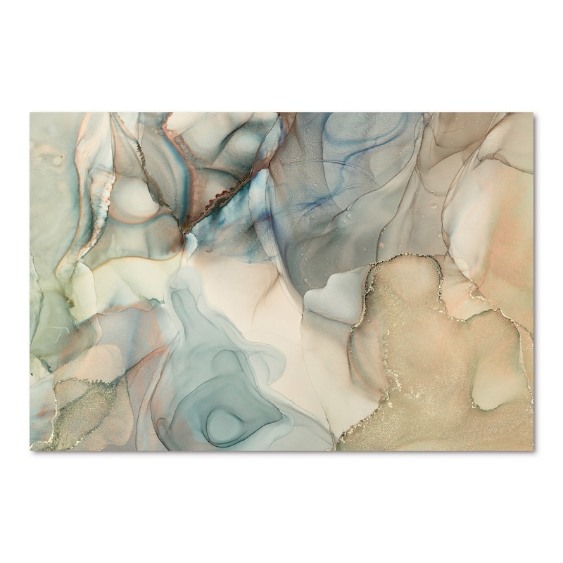 Designart "Grey Tender Liquid Art I" Modern Canvas Wall Art Print