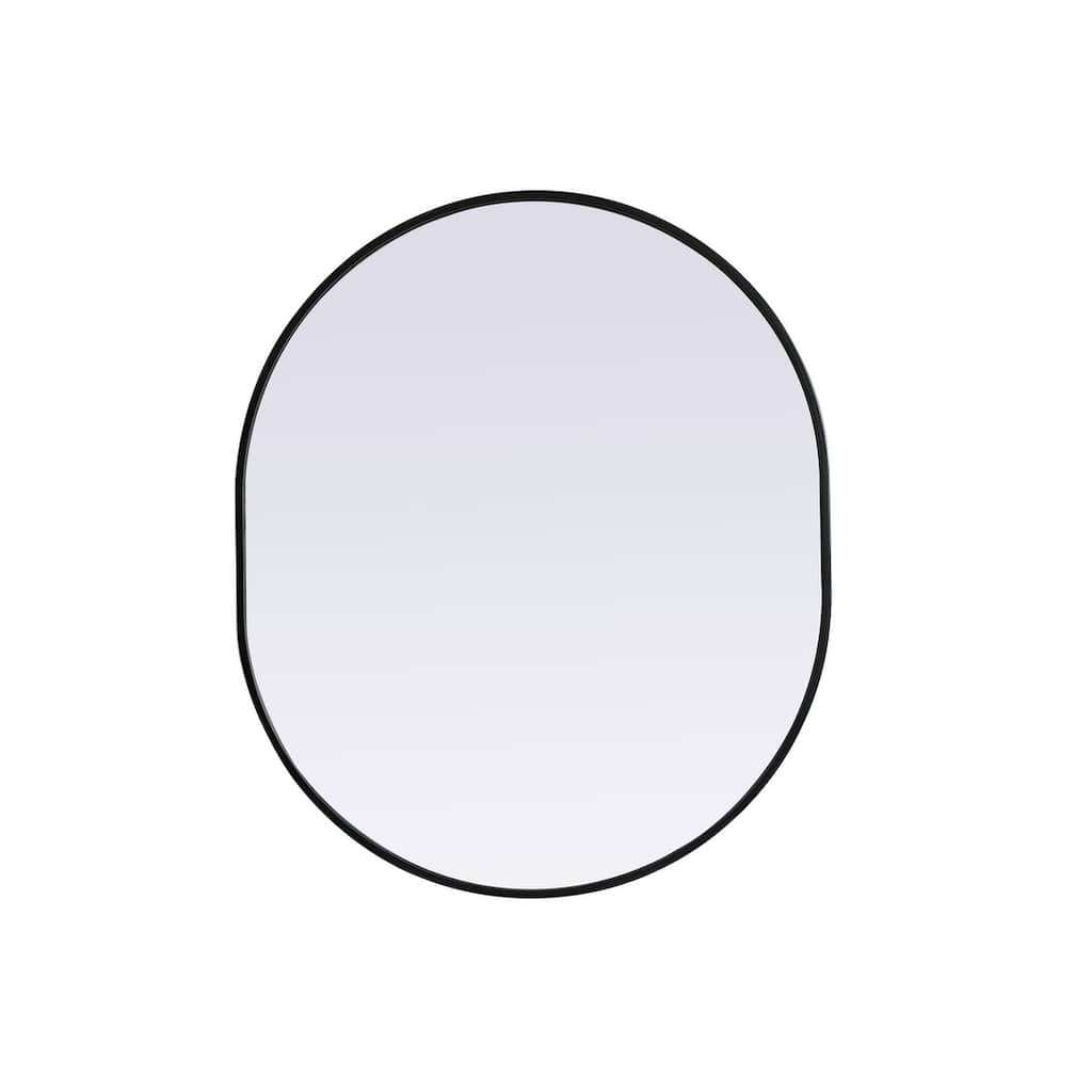 Indigo Home Metal Frame Oval Mirror 30x36 Inch