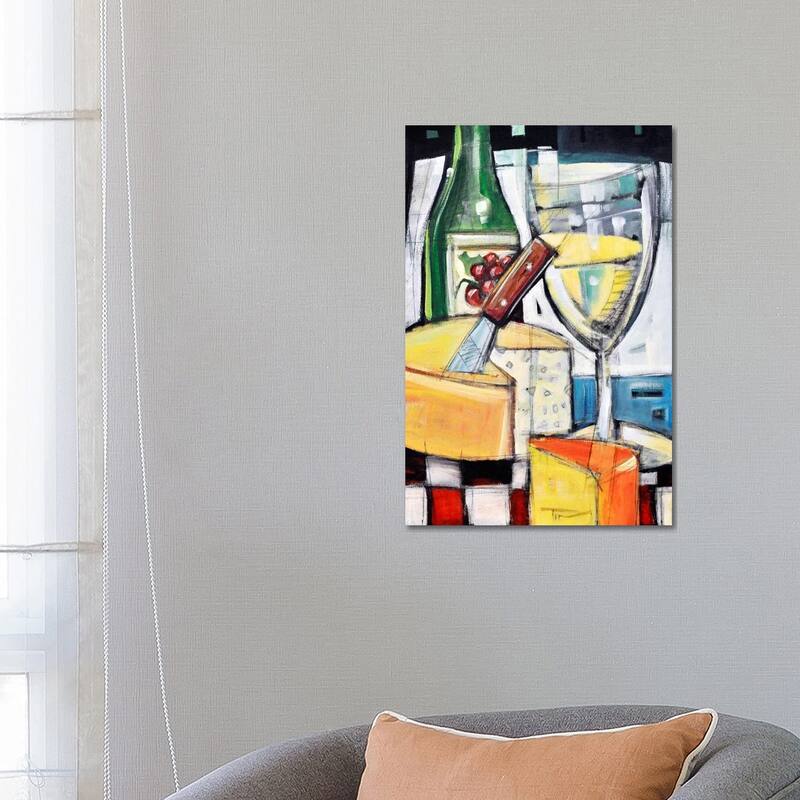 iCanvas "White Wine And Cheese" by Tim Nyberg Canvas Print - 26x18x1.5