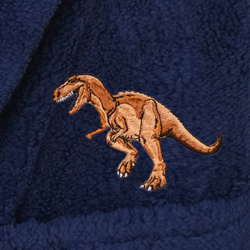 Sweet Kids 100% Polyester SUPER PLUSH Double Brushed Hooded Bathrobe - DINO