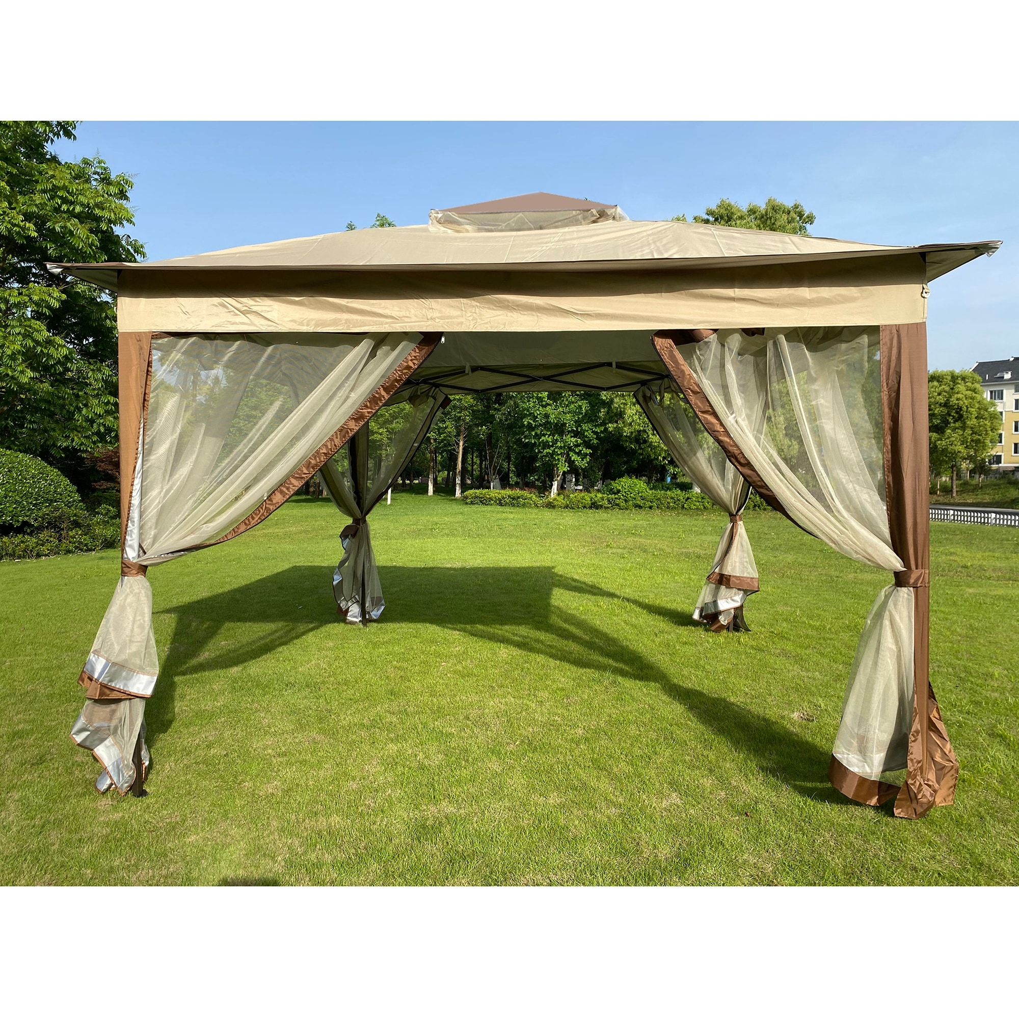 Outdoor 11x 11Ft Pop Up Gazebo Canopy With Removable Zipper Netting 2 Tier Soft Top Event Tent Patio Backyard Garden Camping Bed Bath Beyond 40287535