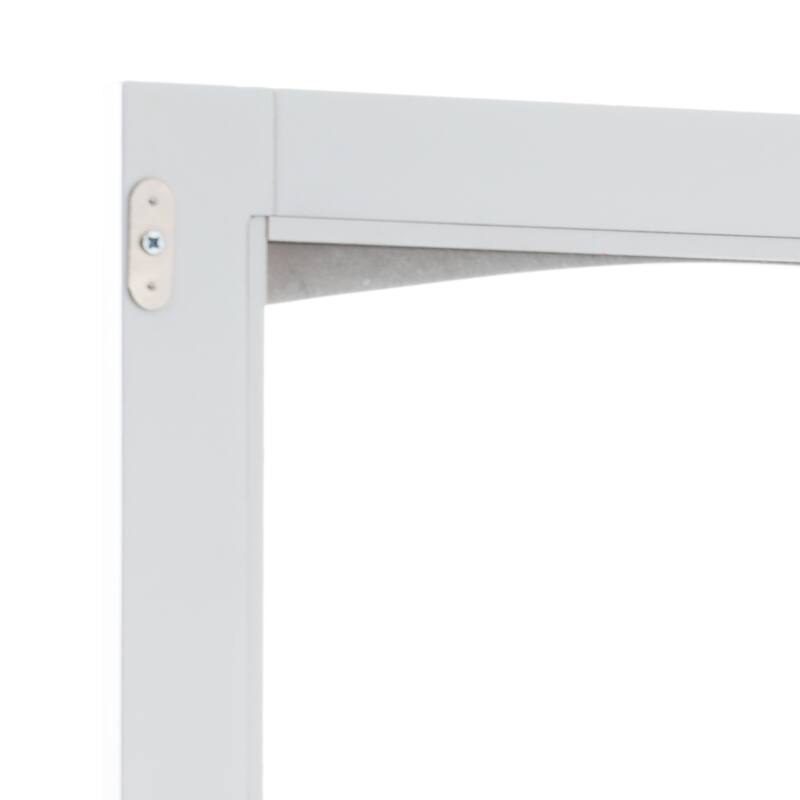 GDFStudio - Mary 63" Tall Bathroom Storage Cabinet with Glass Doors, Two Drawers, and Adjustable Shelves