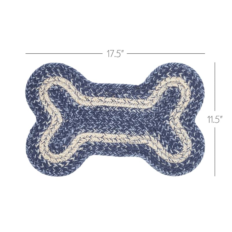 Great Falls Blue Indoor/Outdoor Small Bone Rug 11.5x17.5 - 3'6"