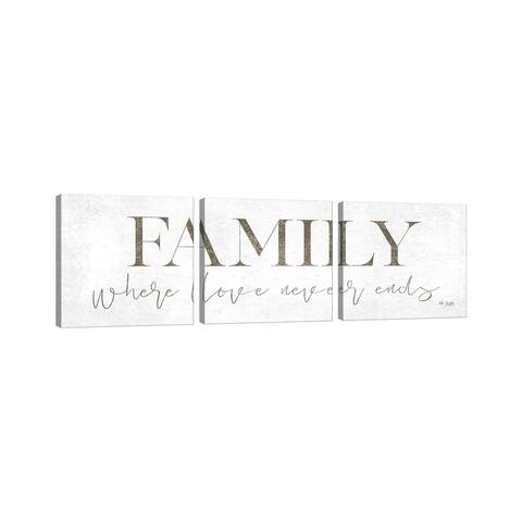 iCanvas "Family Where Love Never Ends" by Jaxn Blvd. 3-Piece Canvas Wall Art Set