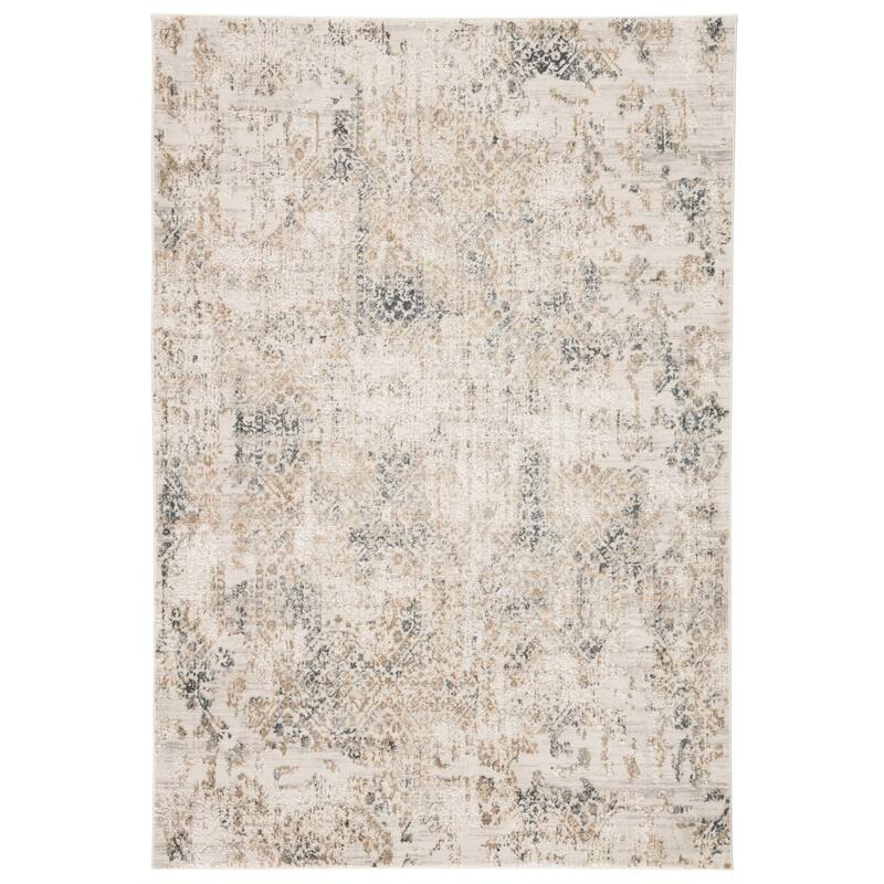 Nadine Geometric Ivory/ Grey Area Rug - 10' 2" x 14' - Ivory/Grey - Rectangle