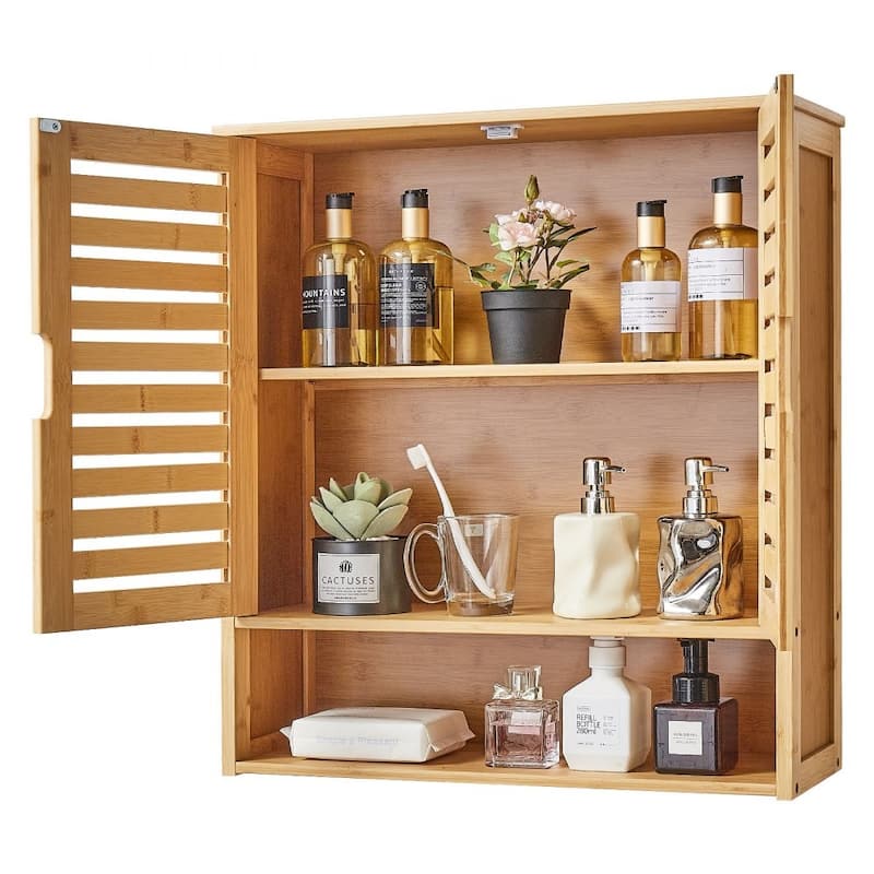 Space-Saving Hanging Bathroom Cabinet with 3-Level Adjustable Shelves for Toiletries and Essentials - 23” x 8” x 26”