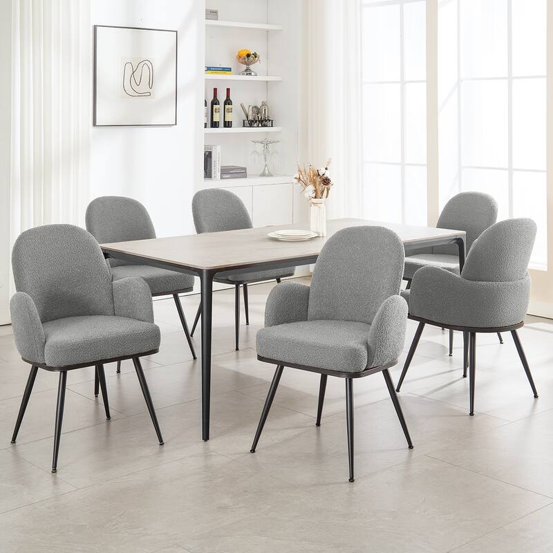 Fabric Upholstered Dining Chairs Set of 2/4 with Arms - 34.8"H x 23.2"W x 22.8"D