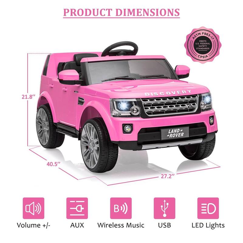 Licensed Land Rover Ride on Car, 12V 4.5 MPH Ride on Toys for Toddlers 3-8