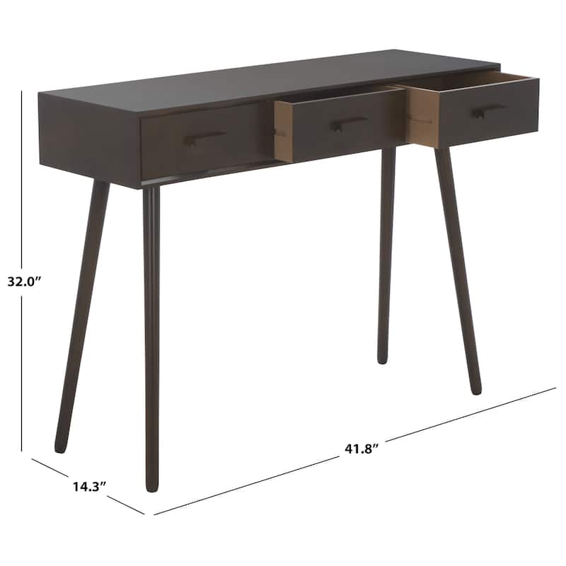SAFAVIEH Hennie 3-Drawer Console Table - 41.8" x 14.3" x 32" - 42"W x 14"D x 32"H