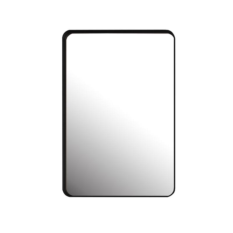 Recessed Black Metal Framed Medicine Cabinet with Mirror, Adjustable Shelves, Wall Mirror Storage for Bathroom