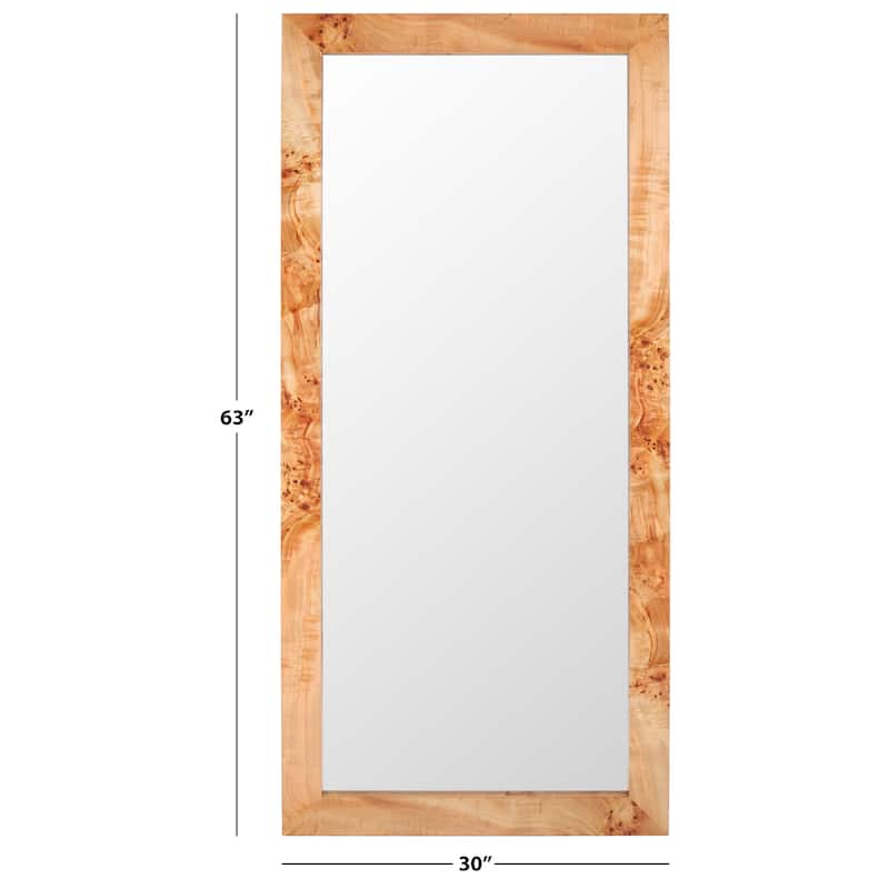 SAFAVIEH Home Ava 30 x 64-inch Vertical Rectangle Natural Mirror - Natural/Light Natural - 29.9"W x 1.2"D x 64.2"H