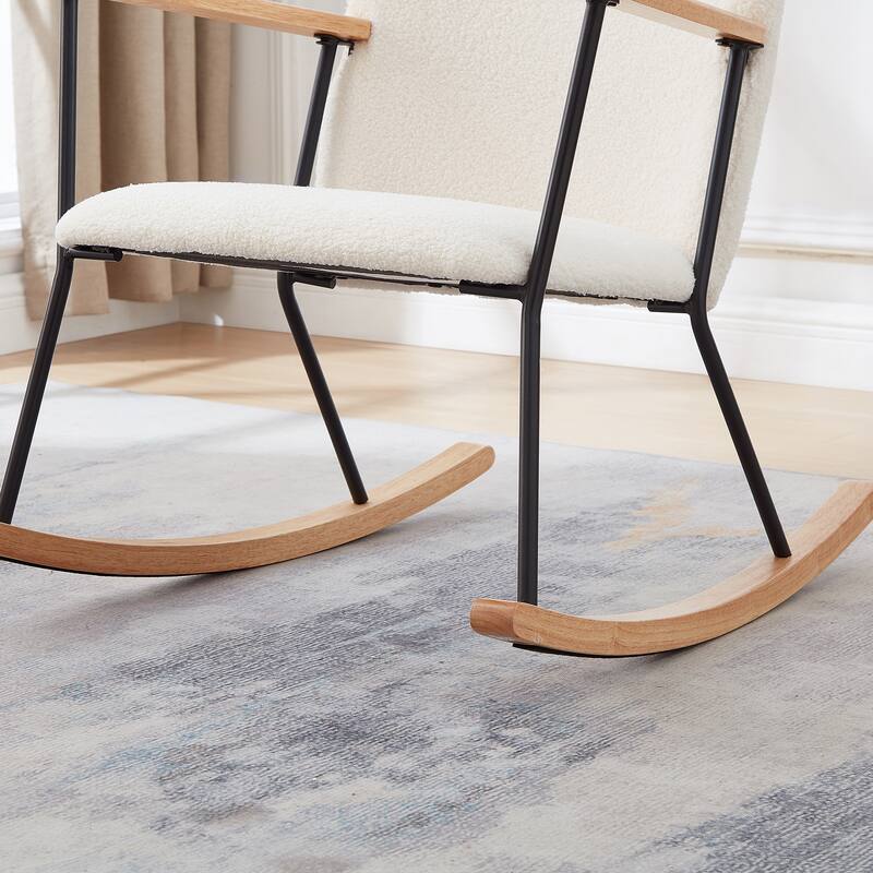 Accent Rocking Chair with Adjustable Headrest Pillow