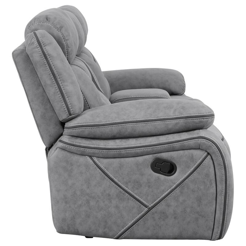 Higgins Upholstered Motion Reclining Sofa Set Grey