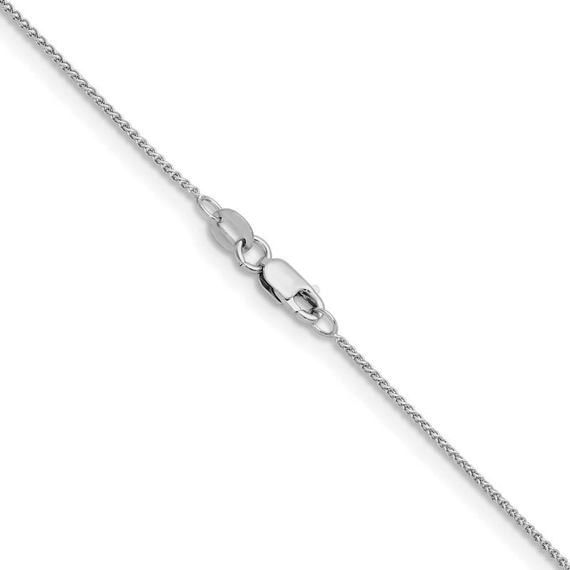 Curata Italian 18k White Gold 1.1mm Wheat Chain Necklace (Lobster)