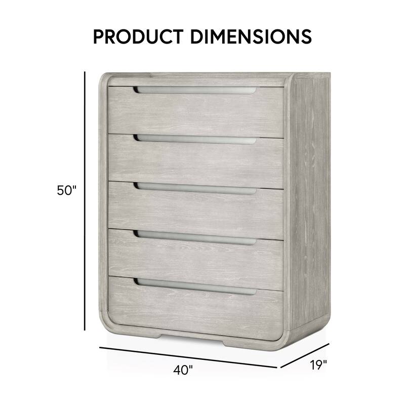 Furniture of America Addeso Modern Solid Wood 5-Drawer Chest