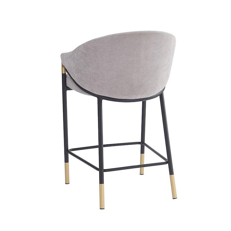 Christopher Knight Home - Soleil Modern 26" Seat Height Bar Stool with Curved Armrests & Gold Accents