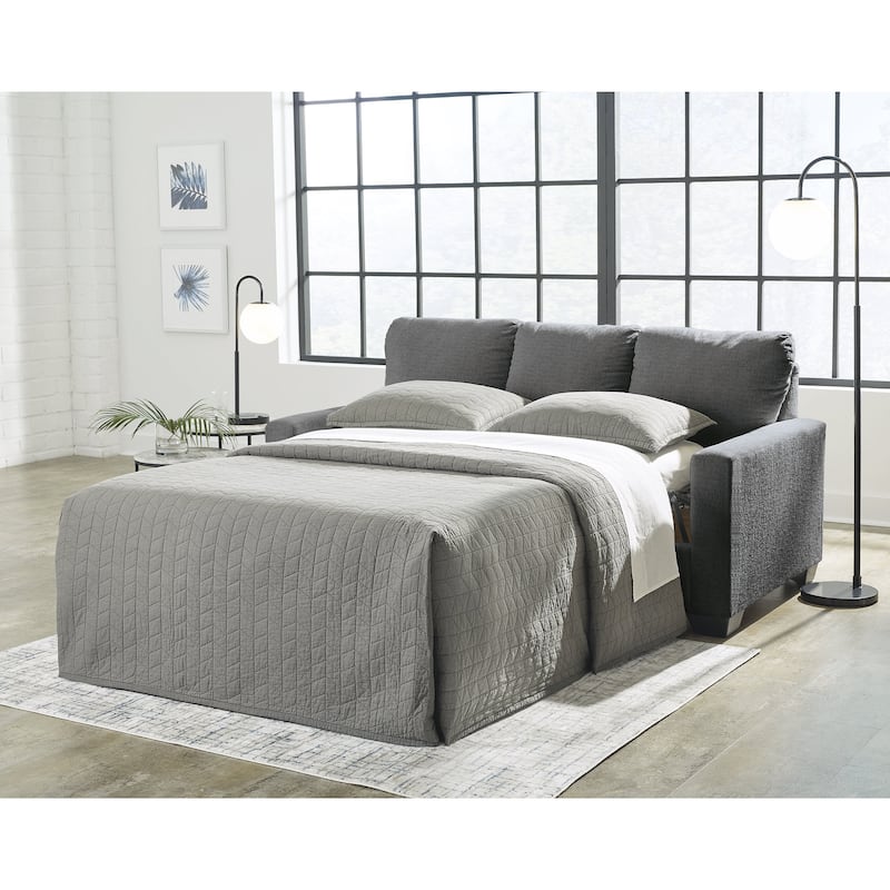 Signature Design by Ashley Rannis Pewter Full Sofa Sleeper - 76"W x 40"D x 39"H