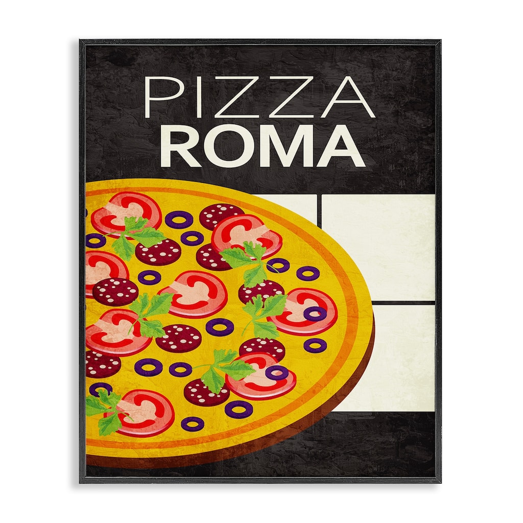 Stupell Pizza Roma Classic Kitchen Framed Giclee Art Design By Kim Allen