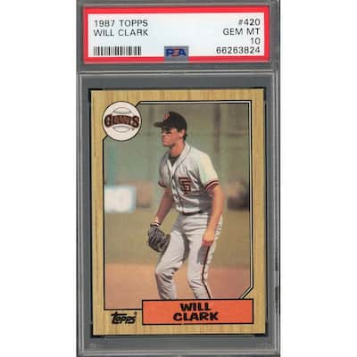 Will Clark 1987 Topps Baseball Rookie Card RC #420 Graded PSA 10 - 8'6" x 11'6"