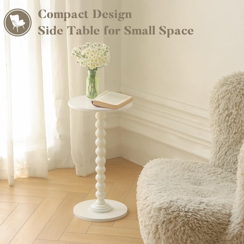 Round Side Table - 11.8"D x 11.8"W x 21.6"H