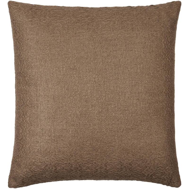 Ian Modern Solid Color Cotton Linen Throw Pillow - 18"L x 18"W - Polyester - Dark Brown