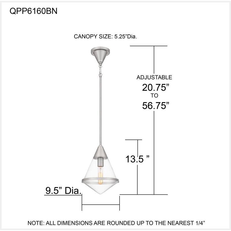 Hidalgo 1-Light Brushed Nickel Mini Pendant Light